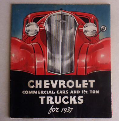 1937 Chevrolet Trucks, Large Full-Color Sales Folder. Vintage Original