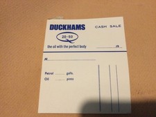 Duckhams Q 20-50...Cash Sales Booklet..Petrol Gallons/ oil pints 1960/70s..