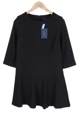 Gant Flanelle Flare Robe Femme EU38 Bleu Mélange De Laine 3/4 Manches Mini