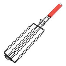 BBQ Hot Dog Grill Sausage Baked Basket Grilled Fish Clip Non-Stick Ham7660