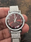 Vtg Timex Mercury Men's Watch Manual Wind 34mm Red wine Dial Runs Collectible