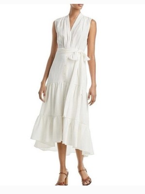 Kobi Halperin Anne Belted Linen Shirt Dress  M  NWT