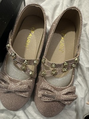 light pink dress with gold shoes Faurn Silver Sparkling Shoe Girls Size 1 light pink dress accessories