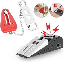 Portable Door Lock & Door Stop Alarm Dual Protection Security Tools,