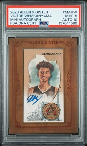 2023 Topps Allen & Ginter - Mini Autograph Victor Wembanyama PSA9