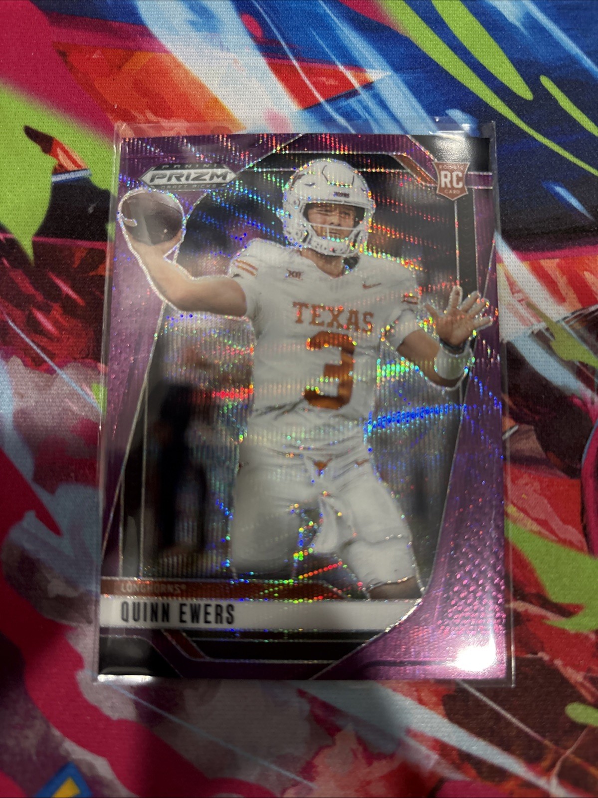 2025 Panini Prizm Draft Picks Quinn Ewers Purple Wave Prizm #126