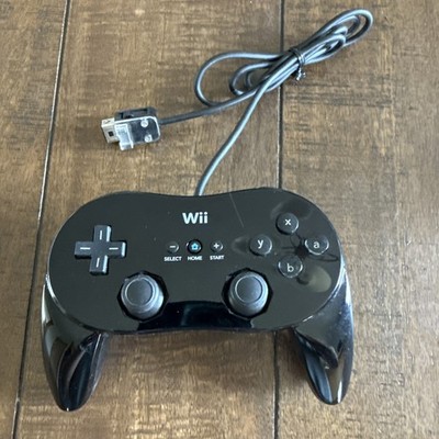 Official Nintendo Wii Pro Controller Classic Black RVL-005 OEM Tested&Working