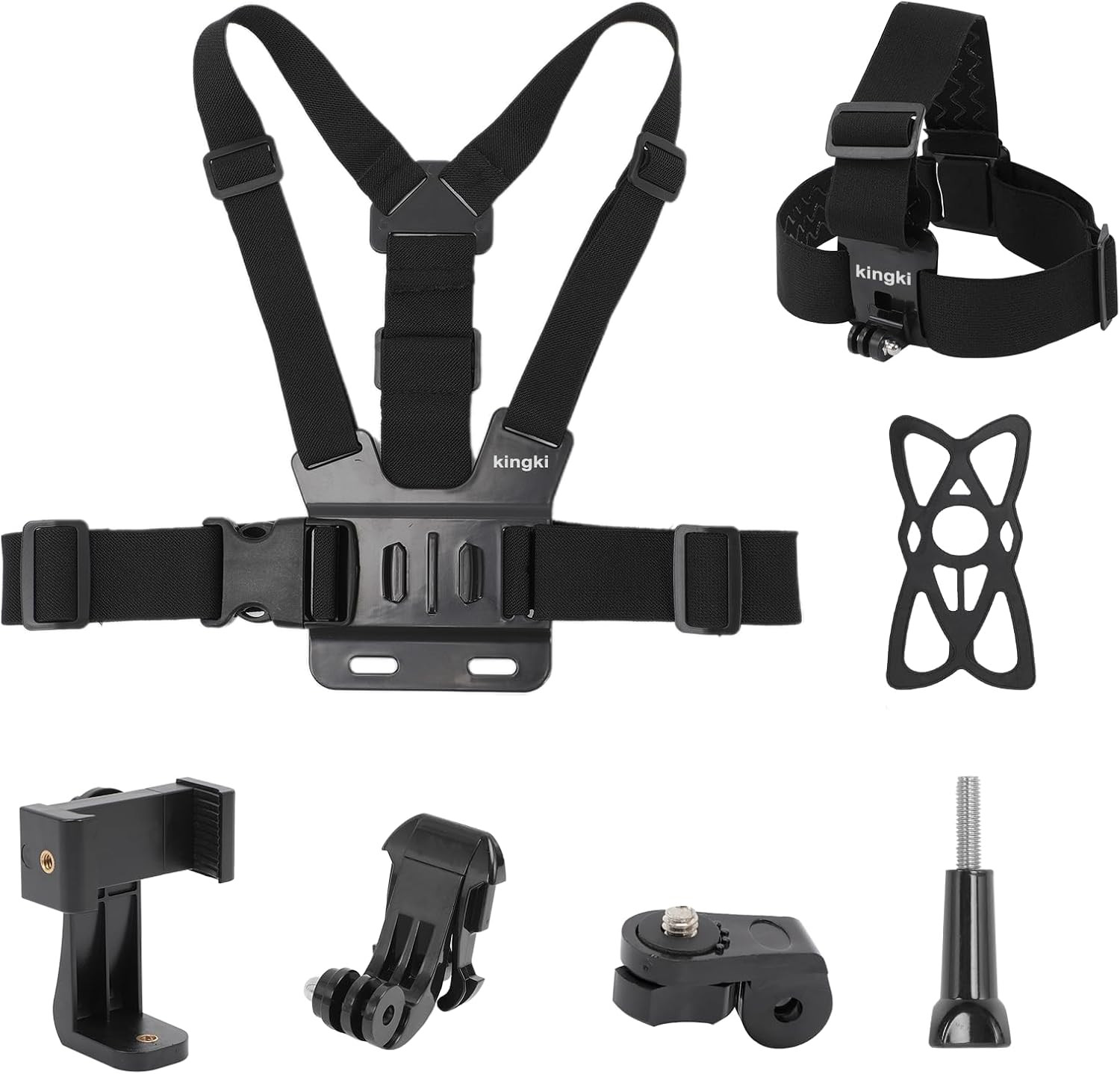 Phone Chest and Head Strap Mount Kit for Iphone Samsung Gopro DJI Action Cam