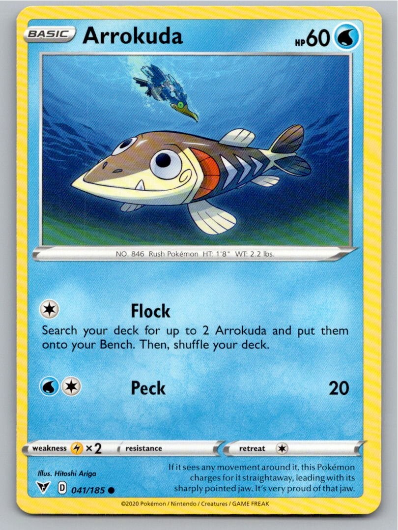 2020 POKEMON ARROKUDA VIVID VOLTAGE 041/185 C NM A74393 FREE S&H