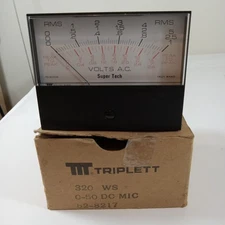 Triplett 320 WS Panel Volt AC Super Tech RMS Meter 0-1, 0-2.5, 0-5