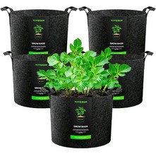 VIVOSUN 5-Pack 10 Gallon Grow Bags Heavy Duty Nonwoven Fabric Pots w/ Handles
