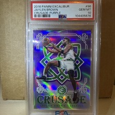 JAYLEN BROWN 2016-17 Excalibur Crusade RC Purple Prizm 12/49  PSA 10  POP 6!