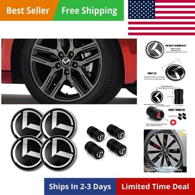 4PCS K Logo Wheel Center caps Cover 2.36in/60mm and tire Valve stem caps Whee...