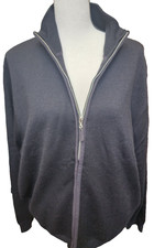 Johnston & Murphy Merino Wool Sweater Full Zip Black XL Classic