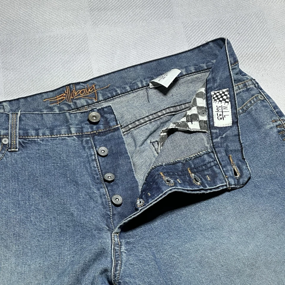 Jeans Billabong Vintage Y2K 36x32 Grunge Patinador Sueltos Pierna Ancha Denim Botón Mosca Foto 4 de 4