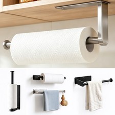 12.4inch Stainless Steel Paper Towel Holder Wall Mount Self-Adhesive or Drilling