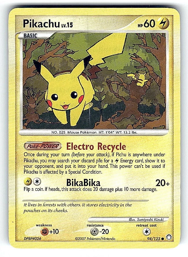 Pikachu Pokémon TCG Mysterious Treasures Individual Collectible