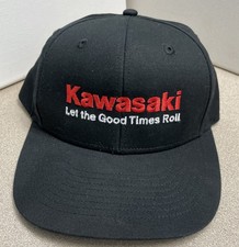 Kawasaki Let The Good Times Roll Black Snapback Hat Cap Adjustable
