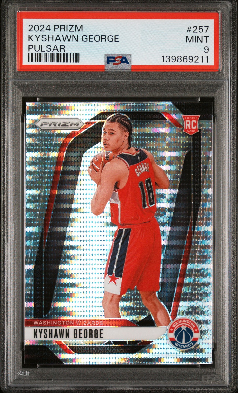 2024 PANINI PRIZM PULSAR #257 KYSHAWN GEORGE PSA 9