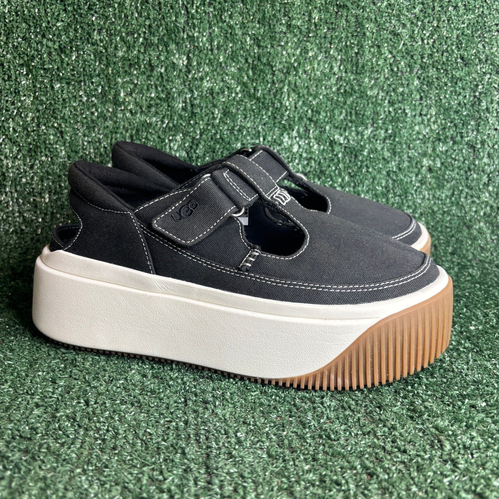 UGG EZ-Duzzit Mary Jane Canvas Platform T-Strap Chunky Sneak