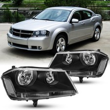 2pcs Headlights Assembly DOT Approved For 2008-2014 Dodge Avenger SE SXT R/T