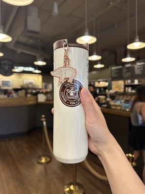 Starbucks Seattle First Store Pike Market Original Logo Pig Charm Tumbler 16oz