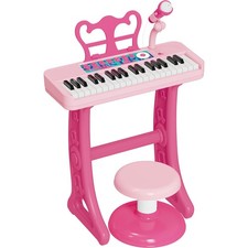 Tucraew Kids Piano, 37 Keys Toddler Piano Keyboard Toy Electronic Pink