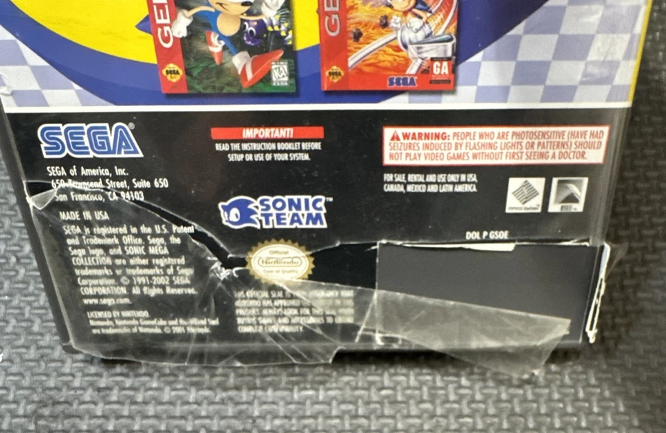 Sonic Mega Collection (Nintendo GameCube, 2002) CIB Complete w/ Manual - Image 3 of 4