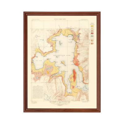 Old Map of Yellowstone Lake, WY 1904 - Vintage Yellowstone L