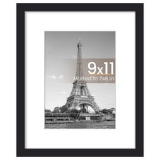 upsimples 9x11 Picture Frame, Display Pictures 6x8 with Mat or 9x11, Black