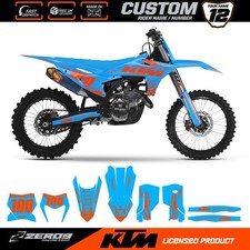 KTM MOTOCROSS GRAPHICS, CUSTOM MX GRAPHICS KIT, SX SXF EXC EXCF BLOK O-BLU/ORG
