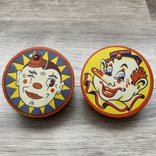 2 x Vintage Kirchhof Tin Clown Noise Makers N.J. Life of The Party