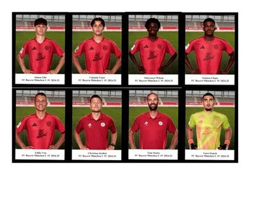 Autograph card lot Bayern Munich U 19 2024-25 with 34 cards