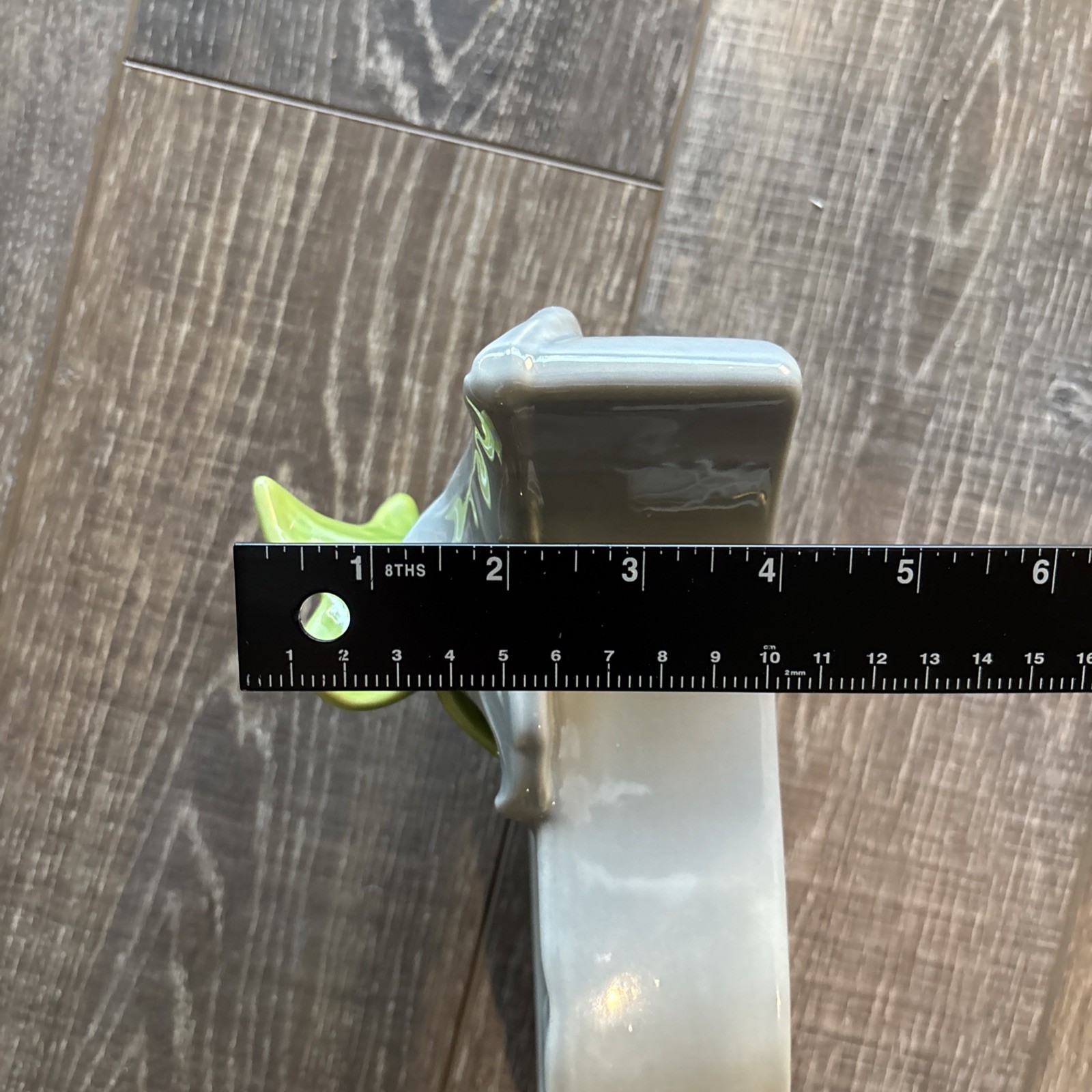 Vintage Mid Century Royal Haeger Pottery Planter Vase~ Gray w/ Green Lily