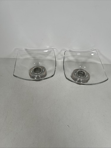 ANTIGUO PLATO CUENCO VIDRIO BASE PLATA ESTERLINA 6.75" Lote de 2 - Imagen 2 de 8