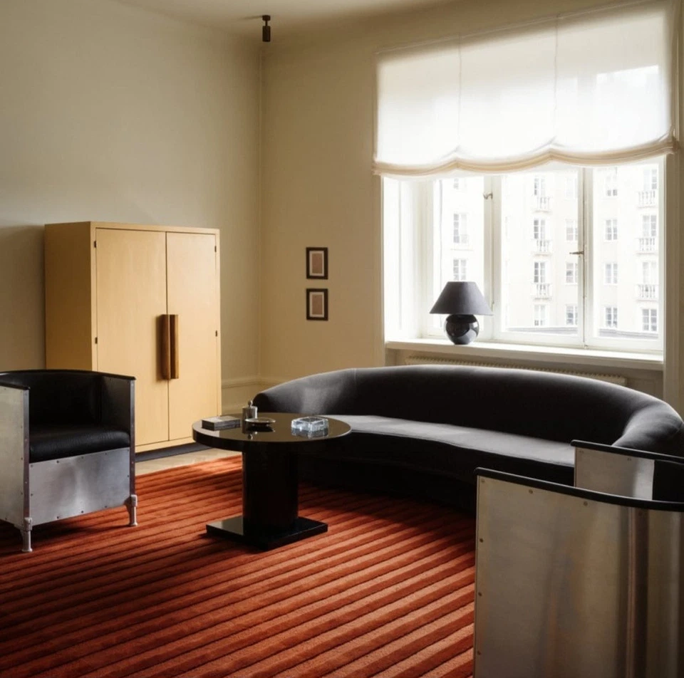 Hand-Tufted Wool Rug 9x12 ft -Nordic Knots Design Park 03 - Burgundy Rug 8x10 ft - Image 4 of 4