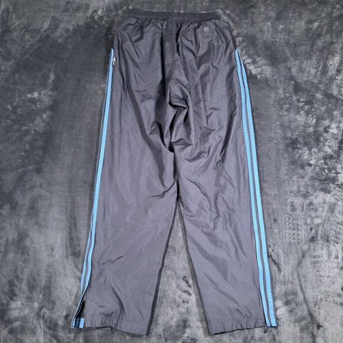 Vintage Y2K Adidas Track Pants Mens Medium Blue Mesh Wide Leg Baggy Relaxed Fit - Picture 5 of 9
