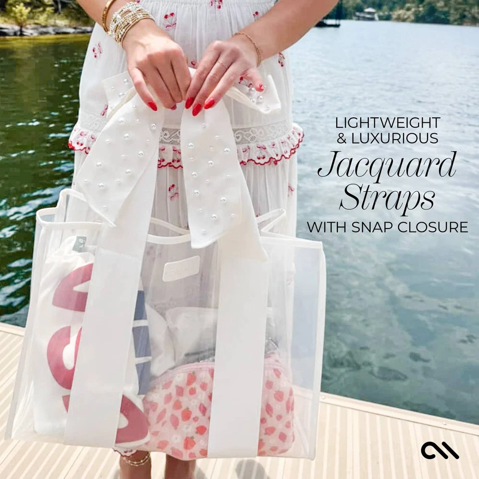 Case-Mate Special Edition Bow Ivory Pearl Beach Tote With Phone Pouch - Image 3 of 4