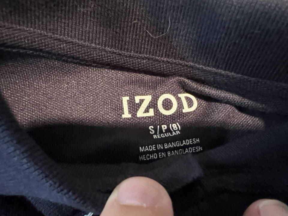 Polo de golf IZOD manga larga azul marino para niños talla pequeña 8 nuevo con etiquetas Foto 2 de 3