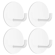 Adhesive Hooks, Small Metal Shower Wall Stick on Hooks, Waterproof, 2 Extra A...