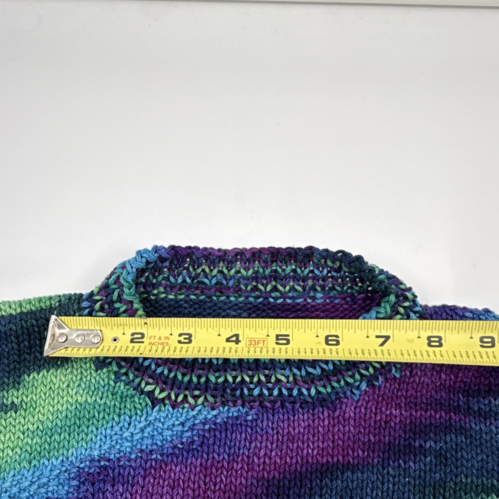 Handmade Multicolor Knitted Pullover Sweater Shor… - image 15