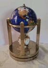 Gemstone Rotating Globe Clock w/ Thermometer Hygrometer