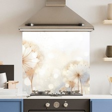 Premium Various Sizes Abstract Dandilion 6mm Glass Toughened Kitchen Splashback