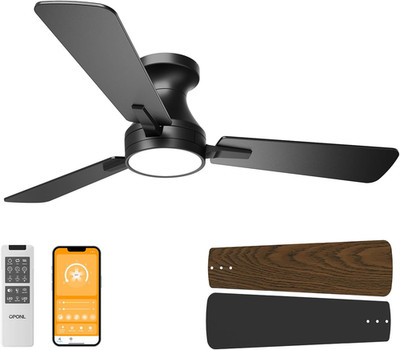 Ventilador techo 42 pulg luz negro perfil bajo remoto reversible 6CCT regulable
