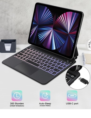 D DINGRICH Magic Keyboard iPad Air 11 M2 2024 Clavier flottant design flottant - Photo 3/24