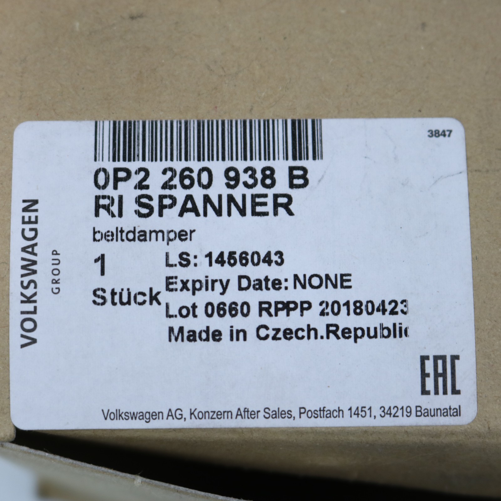[NOS] Bentley/Lamborghini/Audi 4.0L Belt Tensioner Assembly 0P2260938B