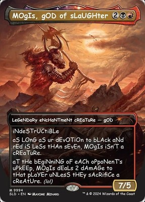 Light Play x 1 Mogis, God of Slaughter (9994) WotC Shooting Star Symbol - SLD Se