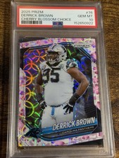 DERRICK BROWN 2025 Panini Prizm #76 Choice Cherry Blossom Prizm /15 PSA 10