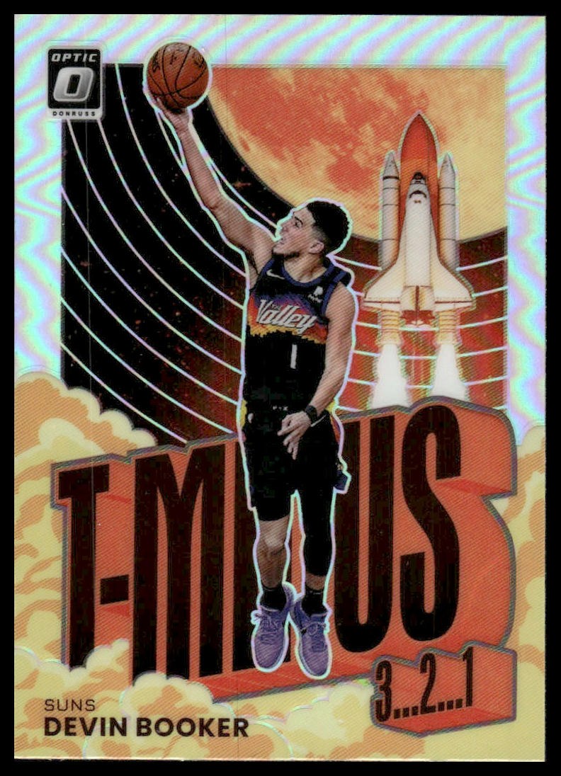 Devin Booker 2021-22 Donruss Optic #15 T-Minus 3...2...1 Holo Phoenix Suns