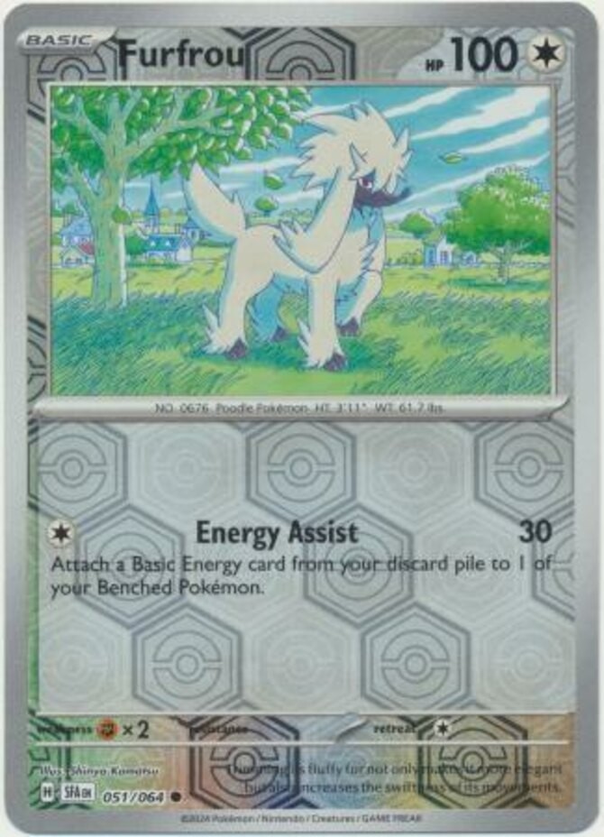 Furfrou - 051/064 - Common - Reverse Holo (Near Mint) Shrouded Fable - Colorless